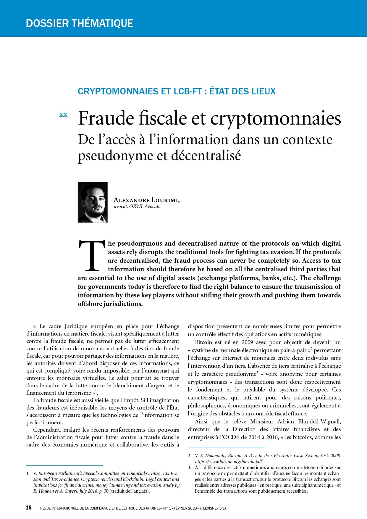 Fraude fiscale et crypto-monnaies