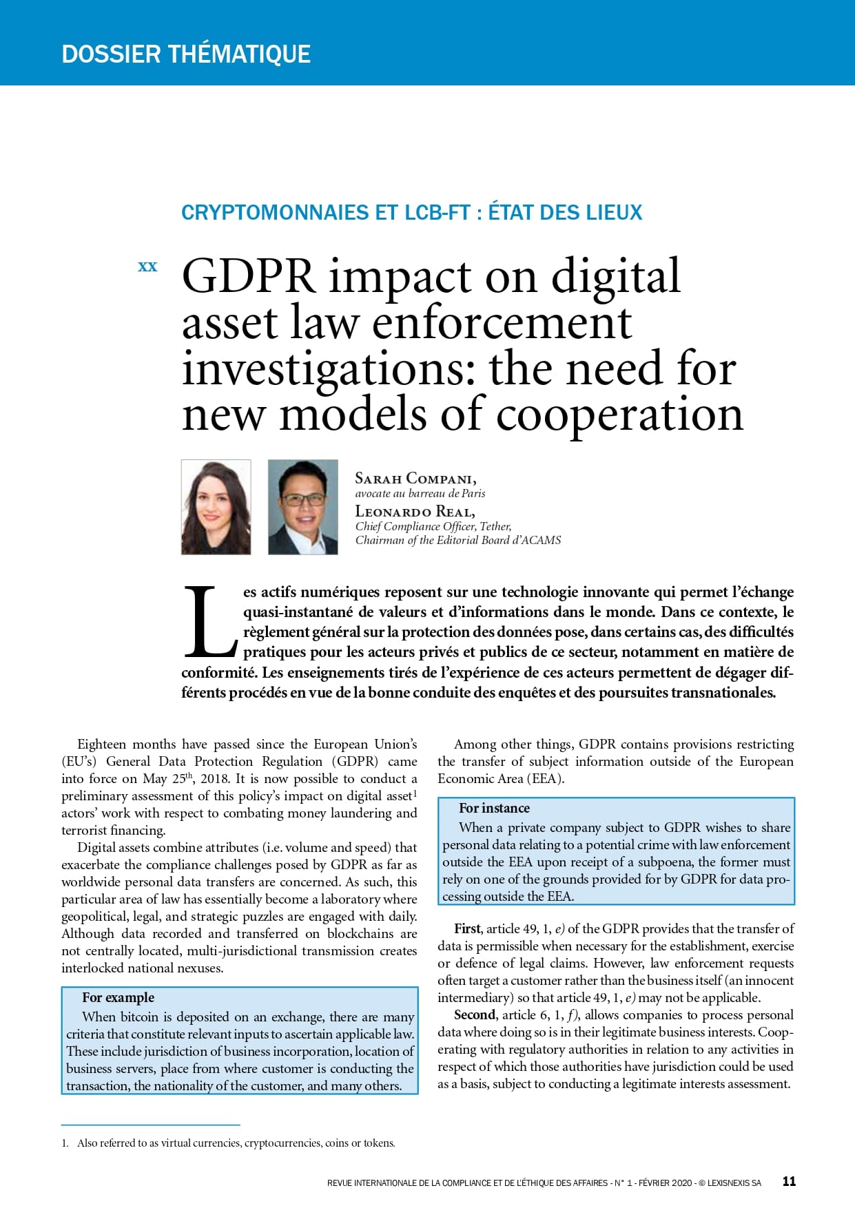 GDPR impact on digital asset law