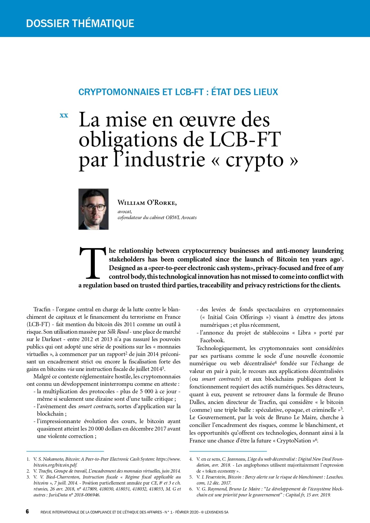 La mise en œuvre des obligations LCB-FT par l'industrie crypto 1:2