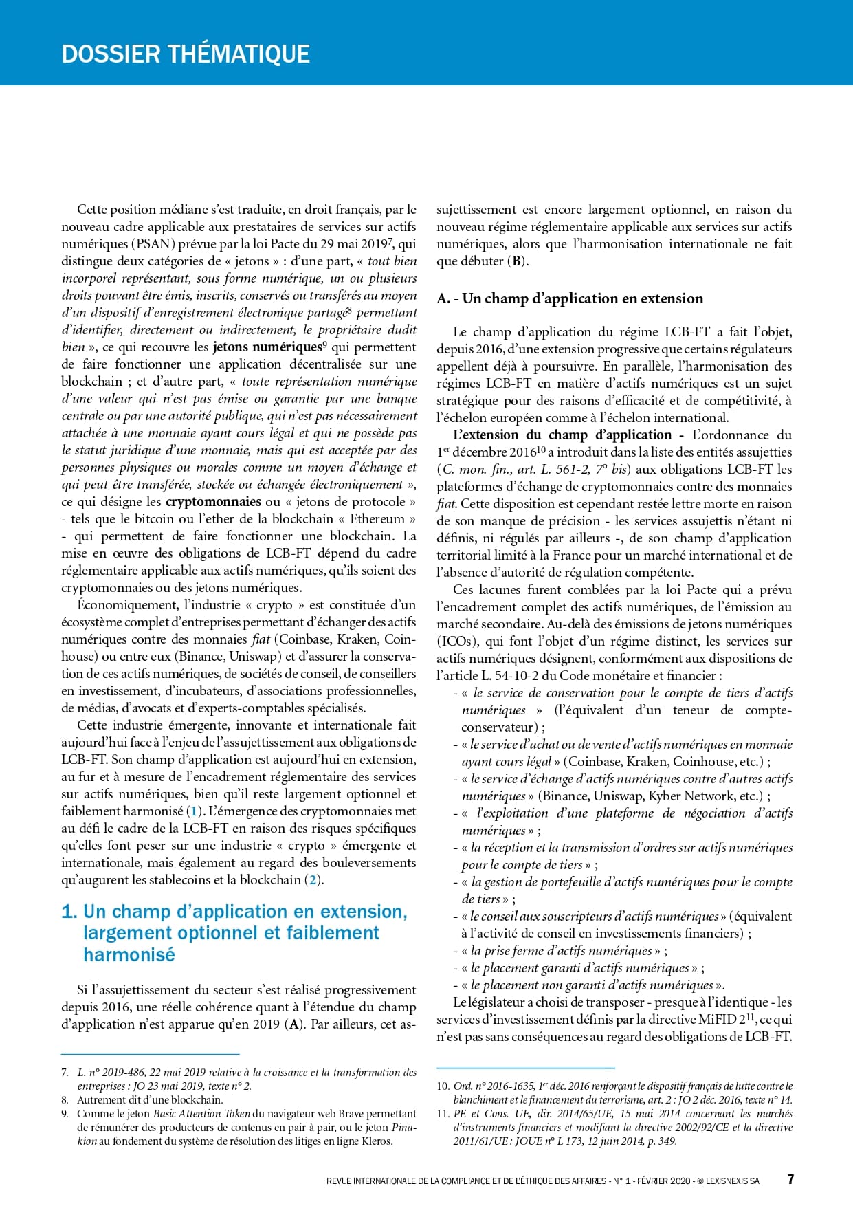 La mise en œuvre des obligations LCB-FT par l'industrie crypto 2:2