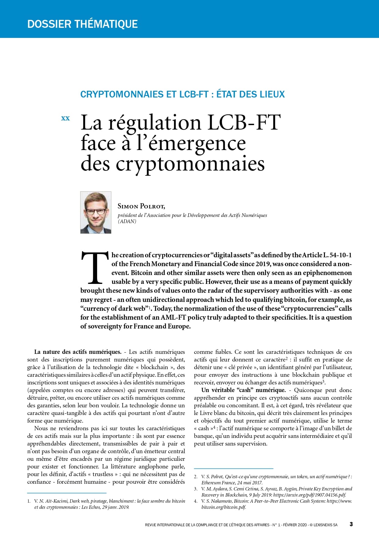 La régulation LCB-FT face à l'emergence des crypto-monnaies