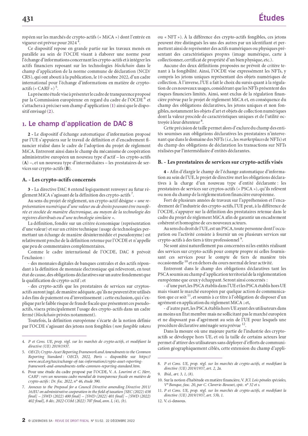 DAC 8 : vers un nouveau cadre européen de transparence fiscale en matière de crypto-actifs 2/2