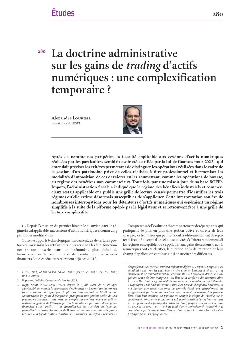 La doctrine administrative sur les gains de trading d’actifs numériques : un dommage collatéral 1/2