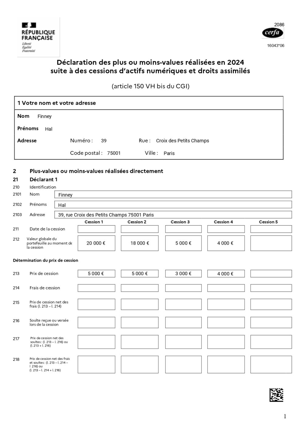 Tutoriel | Déclarer ses plus-values cryptos - Annexe 2086 1/2